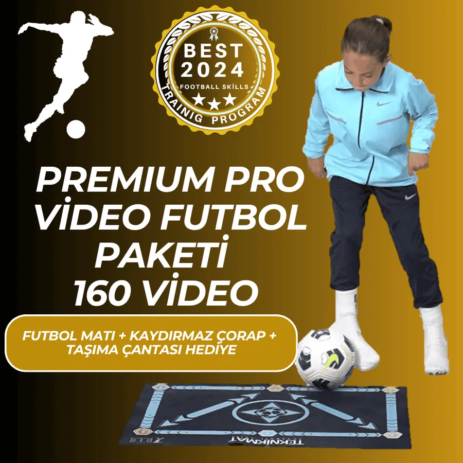 Teknikmat Premium paket: futbol matı, kaydırmaz çorap, taşıma çantası