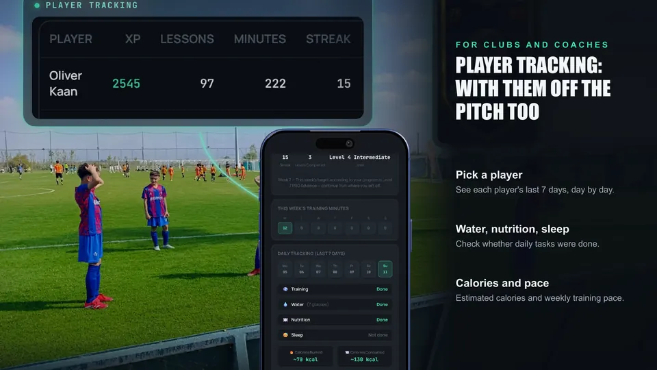 Player tracking in the coach account